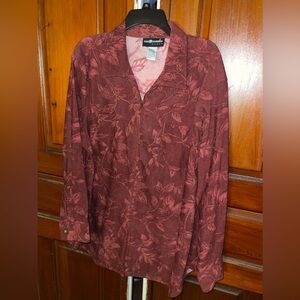 Sag Harbor Fall Leave Colors Zipper Down Top. Size 18W